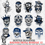 Seattle Seahawks Badass Skull Bundle SVG