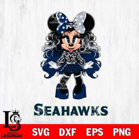 Seattle Seahawks Beauty Minnie Mouse Svg Eps Dxf Png File, Digital Download, Instant Download