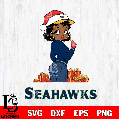 Seattle Seahawks Betty Boop Back File Cut, NFL SVG DXF EPS PNG PDF File, Digital Download , Criucut , Silhouette