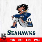 Seattle Seahawks Betty Boop Black Fan Girl Svg Eps Dxf Png File, Digital Download, Instant Download