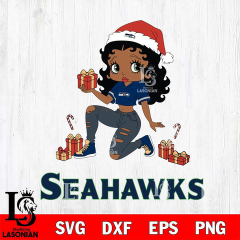 Seattle Seahawks Betty Boop Gift File Cut, NFL SVG DXF EPS PNG PDF File, Digital Download , Criucut , Silhouette