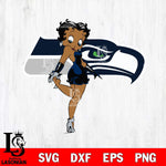 Seattle Seahawks Betty Boop Girl Fan SVG Svg Eps Dxf Png File, Digital Download, Instant Download