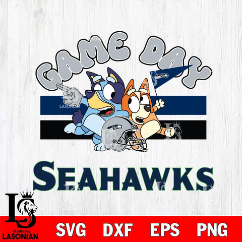 Seattle Seahawks Bluey Chilli  Game day NFL Svg Eps Dxf Png File, Digital Download, Instant Download