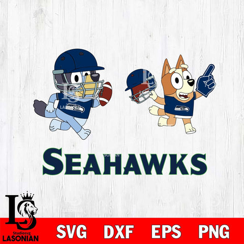 Seattle Seahawks Bluey Chilli NFL 2 Svg Eps Dxf Png File, Digital Download, Instant Download