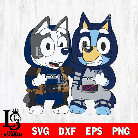 Seattle Seahawks Bluey Deadpool Wolverine Svg Eps Dxf Png File, Digital Download, Instant Download