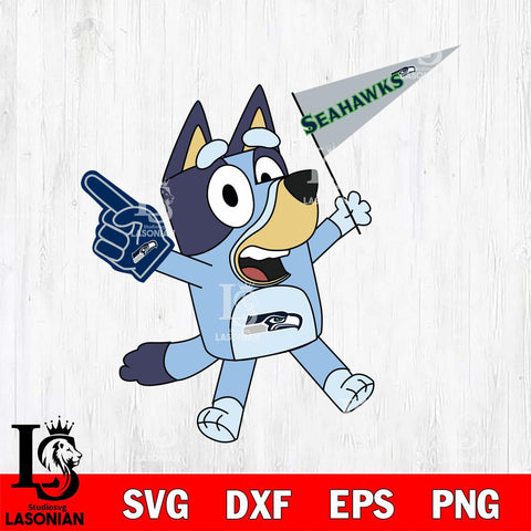 Seattle Seahawks Bluey Flag NFL Football Svg Eps Dxf Png File, Digital Download, Instant Download