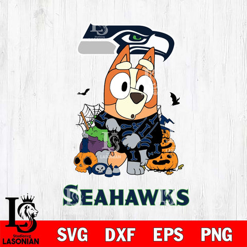 Seattle Seahawks Bluey Halloween NFL Svg Eps Dxf Png File, Digital Download, Instant Download
