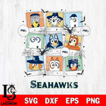 Seattle Seahawks Bluey Halloween Sport Svg Eps Dxf Png File, Digital Download, Instant Download