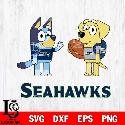 Seattle Seahawks Bluey Lucky Svg Eps Dxf Png File, Digital Download, Instant Download