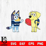 Seattle Seahawks Bluey & Lucky NFL Svg Eps Dxf Png File, Digital Download, Instant Download