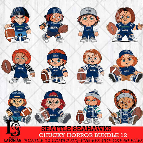 Seattle Seahawks Chucky Horror Bundle 12 SVG Svg Eps Dxf Png File, Bundle NFL svg, Digital Download, Instant Download