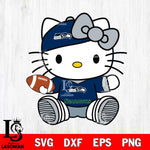 Seattle Seahawks Cute Hello Kitty Football 11 Svg Eps Dxf Png File, NFL svg, Digital Download, Instant Download