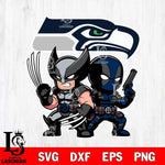 Seattle Seahawks Deadpool And Wolverine Svg Eps Dxf Png File, Digital Download, Instant Download