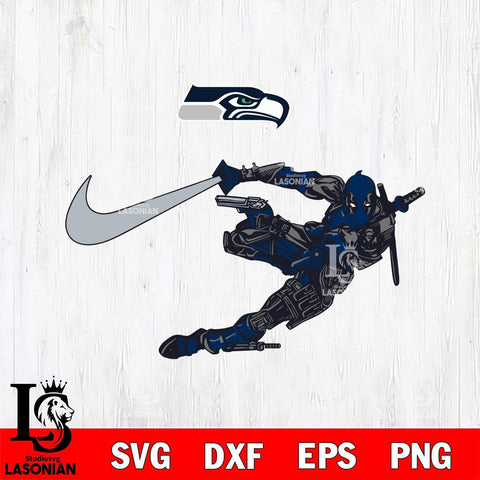 Seattle Seahawks Deadpool Nike Svg Eps Dxf Png File, Digital Download, Instant Download