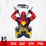 Seattle Seahawks Deadpool Wolverine 2 Svg Eps Dxf Png File, Digital Download, Instant Download