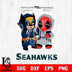 Seattle Seahawks Deadpool X Wolverine Funny Svg Eps Dxf Png File, Digital Download, Instant Download