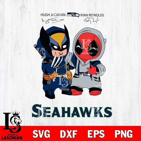 Seattle Seahawks Deadpool X Wolverine Funny Svg Eps Dxf Png File, Digital Download, Instant Download