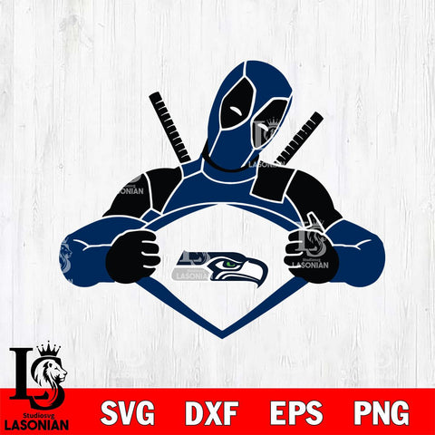 Seattle Seahawks Deadpool heart sport Svg Eps Dxf Png File, Digital Download, Instant Download