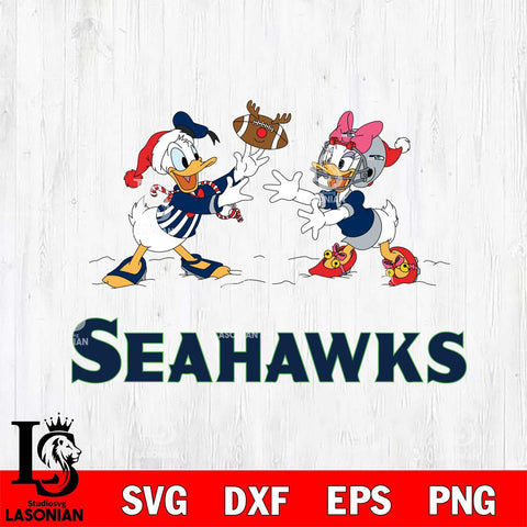 Seattle Seahawks Donald Duck & Daisy Duck Football Cricut,Christmas SVG DXF EPS PNG FILE, Digital Download,Instant Download, Silhouette