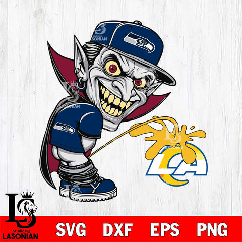 Seattle Seahawks Dracula Piss On Los Angeles Rams Svg Eps Dxf Png File, Digital Download, Instant Download