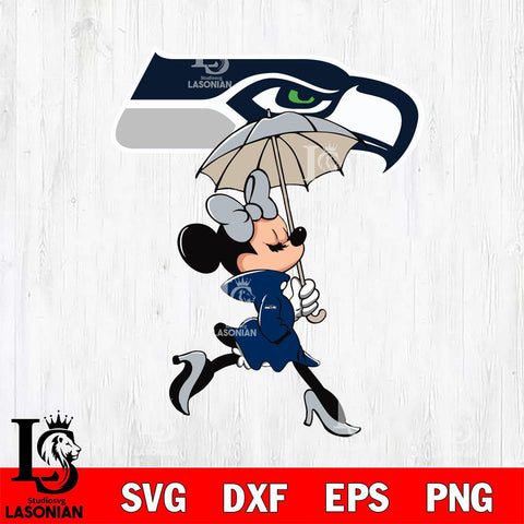 Seattle Seahawks Fancy Minnie Svg Eps Dxf Png File, Digital Download, Instant Download