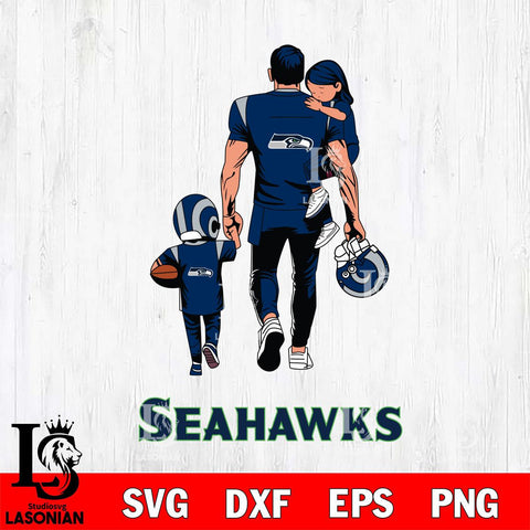 Seattle Seahawks Father And Son Football SVG DXF EPS PNG FILE,NFL SVG, Father day Digital Download,Instant Download, Silhouette
