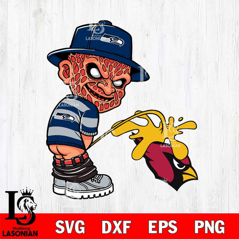 Seattle Seahawks Freddy Krueger Piss On Arizona Cardinals Svg Eps Dxf Png File, Digital Download, Instant Download