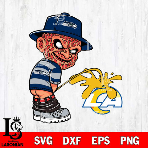 Seattle Seahawks Freddy Krueger Piss On Los Angeles Rams Svg Eps Dxf Png File, Digital Download, Instant Download