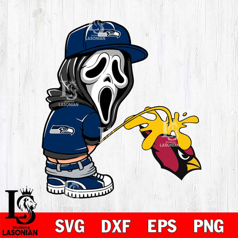 Seattle Seahawks Ghostface Piss On Arizona Cardinals Svg Eps Dxf Png File, Digital Download, Instant Download