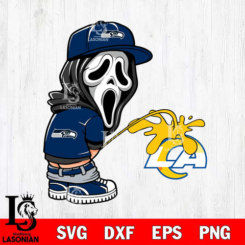 Seattle Seahawks Ghostface Piss On Los Angeles Rams Svg Eps Dxf Png File, Digital Download, Instant Download