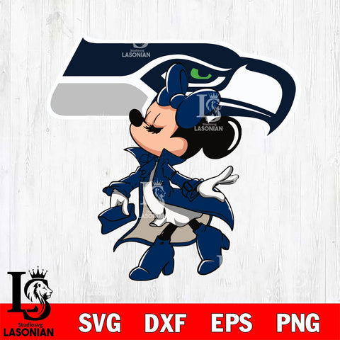 Seattle Seahawks Glamorous Minnie Svg Eps Dxf Png File, Digital Download, Instant Download
