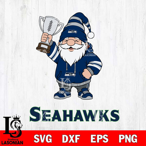 Seattle Seahawks Gnome Champion File Cut, NFL SVG, Digital Download , CHRISTMAS Criucut , Silhouette