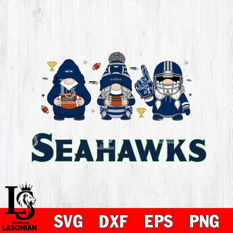 Seattle Seahawks Gnome #1 Football File Cut, NFL SVG, Digital Download , CHRISTMAS Criucut , Silhouette