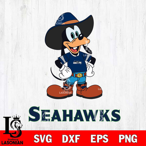 Seattle Seahawks Goofy Cowboy Sport SVG DXF EPS PNG FILE,NFL Cricut ,Football Digital Download,Instant Download, Silhouette