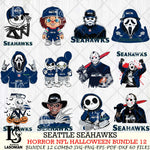 Seattle Seahawks Halloween Bundle 12 SVG Svg Eps Dxf Png File, Bundle NFL svg, Digital Download, Instant Download