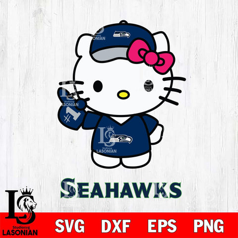 Seattle Seahawks Hello Kitty Best Fan Svg Eps Dxf Png File, Digital Download, Instant Download