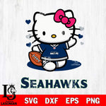 Seattle Seahawks Hello Kitty Nfl 3 Svg Eps Dxf Png File, Digital Download, Instant Download