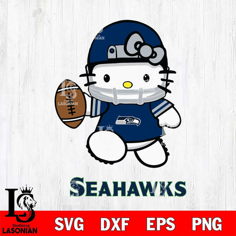 Seattle Seahawks Hello Kitty Nfl 4 Svg Eps Dxf Png File, Digital Download, Instant Download