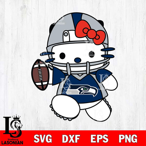 Seattle Seahawks Hello Kitty sport 11 Svg Eps Dxf Png File, Digital Download, Instant Download