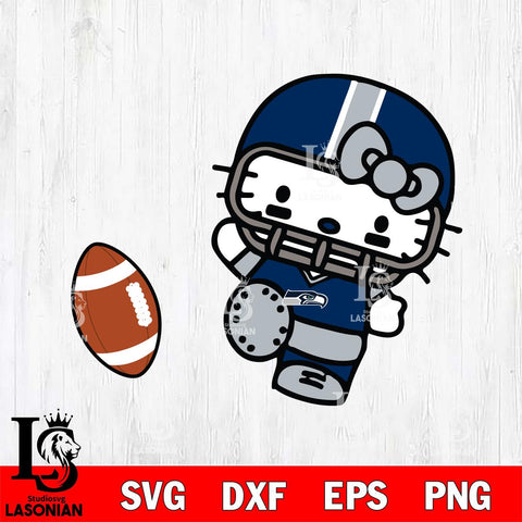Seattle Seahawks Hello Kitty sport 12 Svg Eps Dxf Png File, Digital Download, Instant Download