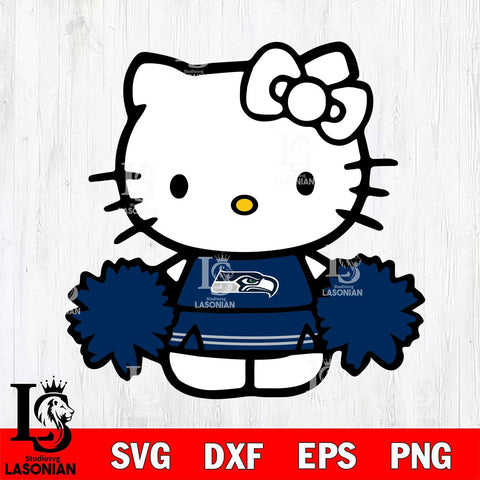 Seattle Seahawks Hello Kitty sport 3 Svg Eps Dxf Png File, Digital Download, Instant Download