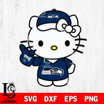 Seattle Seahawks Hello Kitty sport 5 Svg Eps Dxf Png File, Digital Download, Instant Download