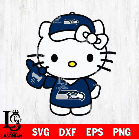 Seattle Seahawks Hello Kitty sport 5 Svg Eps Dxf Png File, Digital Download, Instant Download