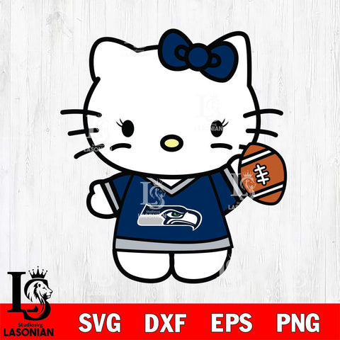 Seattle Seahawks Hello Kitty sport 7 Svg Eps Dxf Png File, Digital Download, Instant Download