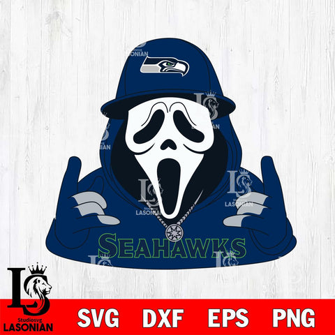 Seattle Seahawks Horror Character Ghostface Sport Svg Eps Dxf Png File, Digital Download, Instant Download