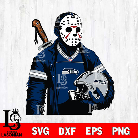 Seattle Seahawks Jason Voorhees Horror 2 Svg Eps Dxf Png File, NFL svg, Digital Download, Instant Download