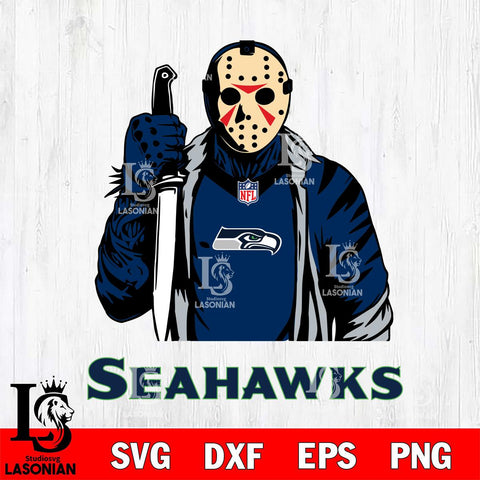 Seattle Seahawks Jason Voorhees Horror 3 Svg Eps Dxf Png File, NFL svg, Digital Download, Instant Download