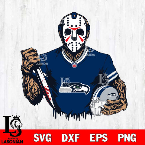 Seattle Seahawks Jason Voorhees Horror 5 Svg Eps Dxf Png File, NFL svg, Digital Download, Instant Download