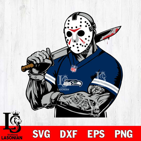 Seattle Seahawks Jason Voorhees Horror 6 Svg Eps Dxf Png File, NFL svg, Digital Download, Instant Download