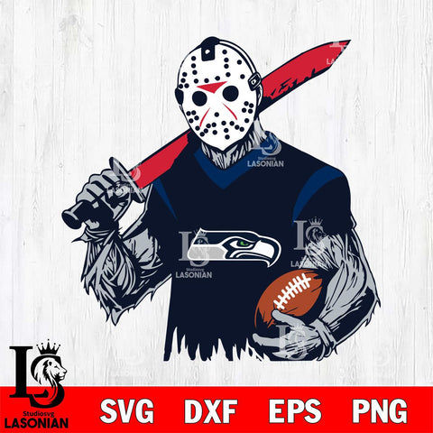 Seattle Seahawks Jason Voorhees Horror Halloween 2 Svg Eps Dxf Png File, Digital Download, Instant Download
